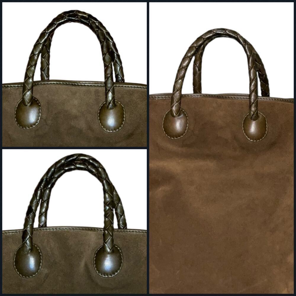 Bottega Veneta Intrecciato Large Top Handle Bag Vintage Brown Suede - Picture 11 of 15